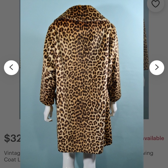 🐆1960’s Vintage Fairmoor Somali Faux Fur Leopard Coat with belt Safari Coat - Picture 3 of 16